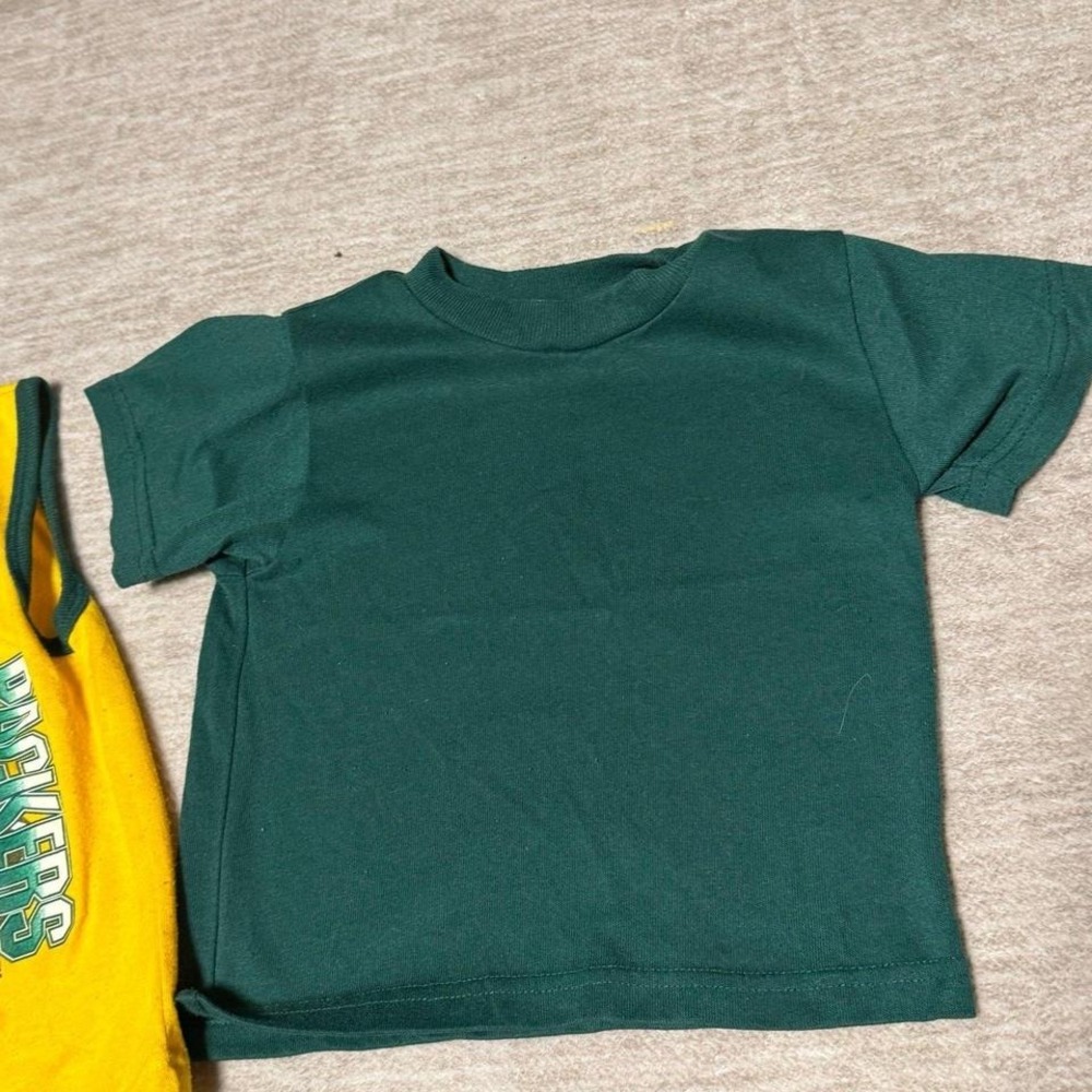 Vintage Green Bay Packers Toddler Outfit 24M NFL Shirt Shorts Set 1995 USA - Picture 3 of 7